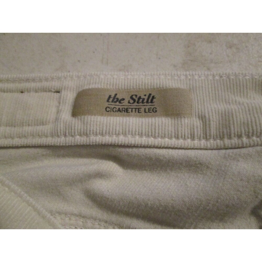 Ag Adriano Goldschmied  Corduroy the Stilt Cigarette Pants Size 26 Ivory Solid - Picture 2 of 9